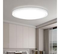 VIPMOON 30W LED Ceiling Light, 6000K Daylight White 2400LM, Ultra-Thin Bathroom Light Waterproof, Flush Mount Ceiling Lamp for Bathroom, Bedroom, Kitchen, Hallway, Utility Room, Restroom, Crystal Edge