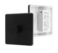 VIPMOON 5-200W LED Dimmer Switch, 1 Gang 1 Way Trailing Edge Dimmer Switch for Dimmable LED/Halogen/Incandescent Lights, Rotary Push On/Off, 240V, Black