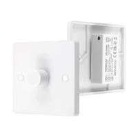 VIPMOON 5-200W LED Dimmer Switch, 1 Gang 2 Way Trailing Edge Dimmer Switch for Dimmable LED/Halogen/Incandescent Lights, Rotary Push On/Off, 220V-240V