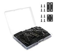 VIPMOON 70 Pcs Small Hinges Set with 300 Screws, 18 x 15mm Mini Cabinet Hinge, Suitable for Jewelry Box, Cabinet, DIY Crafts