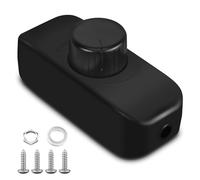 VIPMOON DC 12V-24V Inline Dimmer Switch, Rotary Push On/Off PWM Dimmer Switch, Suitable for Dimmable LED Light, Halogen, Vehicle Ceiling Light and Single Colour LED Strip, 1 Gang 1 Way, Black