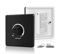 VIPMOON DC 12V-24V LED Dimmer Switch, Push ON/OFF Rotary Control Dimmer Switches, High Side PWM Dimmer for Dimmable Single Color Strip Lights in RV Auto, Camping Trailers, Boats, Caravans, Black