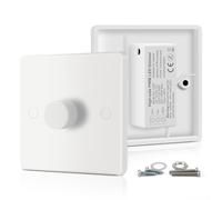 VIPMOON DC 12V 24V LED Dimmer Switch, PWM Push ON/Off Rotary Dimmer, Compatible with Single-Colour LED Strip Lights and Dimmable LED/Halogen/Ceiling Lights for Caravan, Camping, Marine Use, White