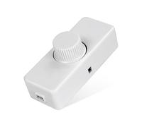 VIPMOON Inline LED Dimmer Switch - 1 Gang for Table Lamps, 220V-240V Trailing Edge Dimmer with Rotary ON/OFF and Knob Control 3-100W Dimmable LED/Incandescent/Halogen Bulbs