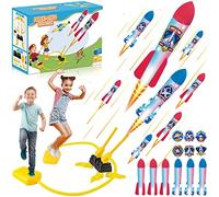 VIPNAJI Rocket Air Pressure, Compressed Air Rocket Toy with 6 LED Foam Rockets, Outdoor Toy for Children, Ages 3-12, Unisex