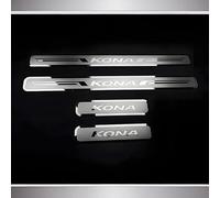 VIPOED 4 Pcs Car Kick Plates For Hyundai Kona II 2024 2023, Stainless Steel Car Door Sill Protector Scuff Guard Exterior Protectors Sills