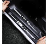 VIPOES 4 Pcs Car Kick Plates For Kia Picanto, Car Door Sill Protector Scuff Guard Exterior Protectors Sills