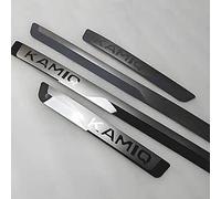 VIPOES 4 Pcs Car Kick Plates For Skoda KAMIQ 2018-Heute, Stainless Steel Car Door Sill Protector Scuff Guard Exterior Protectors Sills