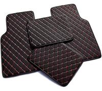 VIPOEX Car Floor Mats for Toyota Vellfire 2008-2014, Leather Auto Floor Liner Mats All Weather Wasserdichter Rutschfester Bodenmatte Interior Protection Accessories,Black-red