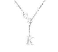 Vipomkowa 8 Shaped Tassel Silver Initial Necklace For Women Silver Necklaces For Women A Z 26 Alphabet Initial Necklaces For Teen Girls Jewelry Never Broke Again Chain
