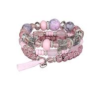 Vipomkowa Altimeter Stackable Bead Bracelets Ladies Mens Stretch Multilayer Bracelet Set Multicolor Jewelry Intelligent Watches for Men