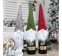Vipomkowa Christmas Wine Bottle Cover, Gnome Wine Bottle Toppers,Faceless Doll Wine Bottle Covers for Christmas Decorations,Reusable Christmas Champagne Gift Bags for Parents,Couples Family