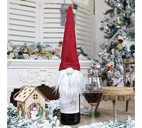 Vipomkowa Christmas Wine Bottle Cover, Gnome Wine Bottle Toppers,Faceless Doll Wine Bottle Covers for Christmas Decorations,Reusable Christmas Champagne Gift Bags for Parents,Couples Family