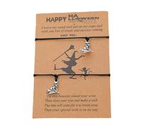 Vipomkowa Dancing Witch Halloween Card Bracelet European and American Personality Witch Weaving Bracelet Watch Bracelet Set