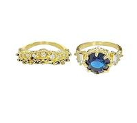 Vipomkowa Finger Rings White Stone Ring Handmade Luxury Cut Wedding Engagement Jewelry Gift Blue Faceted Zircon Ring Rings Cool