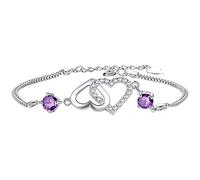 Vipomkowa Mens Sports Watch Heart Shaped Bracelet Design Women's Peach Heart Trend Purple Zircon Bracelet Digital Sports Watch