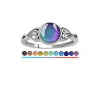 Vipomkowa Mood Rings for Women Men Emotion Temperature Colour Changing Ring Round Shape Gem Jewelry Gift