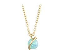 Vipomkowa Never Broke Again Chain Opal Planet Necklace Woman Beating Dazzling Opal Pendant Planet Pendant Woman