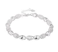 Vipomkowa Plated 925 Silver Fashion Hollow Women's Bracelet Wrist Bangle Girls Accessories Holiday Gifts Stopwatch Wrist Watch Women