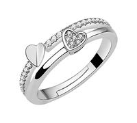 Vipomkowa Signet Gold Ring Love Heart Opening Women'S Ring Creative Ring Jewellery Birthday Proposal Gift Bridal Engagement Party Ring Stainless Steal Rings