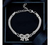 Vipomkowa Small Women Watch 8 Shape Geometry Planet Bracelet Silver Color Link Chain Crystal Bracelet Jewelry Charm Bracelet Gift for Woman Girls Flash Diamond Adjustable Thin Digital Watch