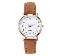 Vipomkowa Women's Wrist Watches - Classic Quartz Watch with Luminouse Easy Read Dial, Leather Watch Band, Vintage Small Face Round Watches for Women, Birthday Gift for Ladies