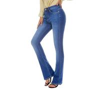 VIPONES Women's Flare Bell Bottom Jeans High Waisted Wide Leg Bootcut Jeans Stretchy Denim Pants, 1091-blue, 12