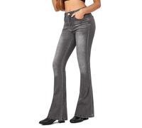 VIPONES Women's Flare Bell Bottom Jeans High Waisted Wide Leg Bootcut Jeans Stretchy Denim Pants, 1093-grey, 14