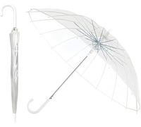 VIPOPICO Clear Bubble Umbrella - Large 40”/103cm Windproof Transparent Dome Umbrella for Rain - Wedding, Prom, Graduation & Outdoor Events - Reinforced Fiberglass for Men & Women(White 16 Rib)