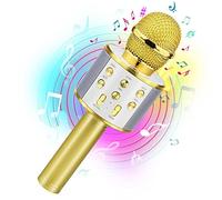 Viposoon Birthday Gifts for 3-11 Year Old Girls, Bluetooth Karaoke Microphone for Kids Gifts for Teenage Girls Christmas Stocking Stuffers for Kids Popular Toys for 4-12 Year Old Boys Girls - Gold