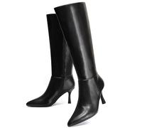 Vipost Knee High Boots for Women,3.14 Inch Stiletto,Kitten Heel Boots for Women,Stretchy Comfort Fit,Pointed Toe,Side Zipper,Available in Regular&Wide Width,Multi-Color for Work,Casual,Date Nights