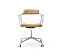 Vipp 452 Swivel Chair w. Wheels Sand Leather