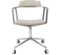 Vipp - 452 Swivel Chair With Wheels, Wavy Off-white - Multi
