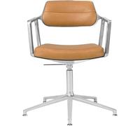 Vipp 453+ / Vipp453+ Swivel Chair Swivel chair Vipp Camel brown leather / polished aluminium frame with glides - 5705953212795
