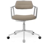 Vipp 453+ / Vipp453+ Swivel Chair Swivel chair Vipp Dark sand textile / polished aluminium frame with castors - 5705953212818