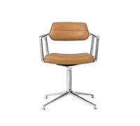 Vipp 453 Swivel Swivel Chair With Floor Glides Aluminum/Camel/Leather