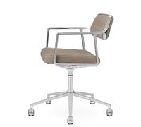 Vipp 453 / Vipp453 Swivel Chair DARK SAND TEXTILE / POLISHED ALUMINUM FRAME WITH CASTERS Vipp SINGLE PIECES