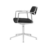 VIPP453+ / Vipp 453+ Swivel Chair Vipp chair with glides black leather / polished aluminium frame - 5705953212740