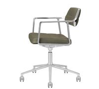 Vipp 453+ / Vipp453+ Swivel Chair Swivel chair Vipp Bosco green leather / polished aluminium frame with castors - 5705953212771