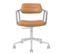 Vipp 453+ / Vipp453+ Swivel Chair Swivel chair Vipp Camel brown leather / polished aluminium frame with castors - 5705953212788