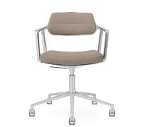 Vipp 453 / Vipp453 Swivel Chair Swivel Chair Vipp Dark sand textile / polished aluminium frame with castors - 5705953218636