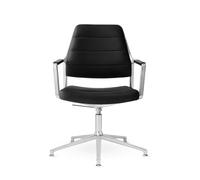 Vipp - 455+ Swivel Chair, Black Leather - Black Leather