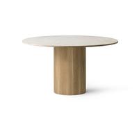 Vipp - 494 Cabin Table Ø130 cm, Beige Marble / Light Oak - Light Oak