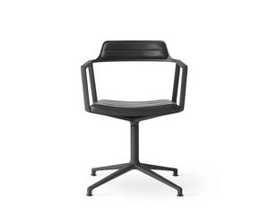 VIPP452 Swivel Chair with Gliders black leather/black frame Vipp - 5705953195067