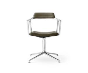 VIPP452 Swivel Chair with Gliders green Leather Vipp - 5705953195388