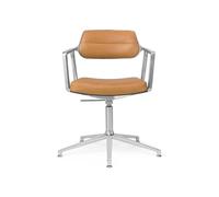 Vipp453 / Vipp 453 Swivel Chair Chair Vipp Camel brown leather / polished aluminium frame with glides - 5705953218667