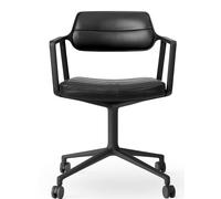 VIPP453+ / Vipp 453+ Swivel Chair Chair Vipp with castors black leather / black frame - 5705953212757