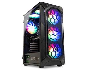 ViprTech Ghost 3.0 PC Liquid-Cooled - AMD Ryzen 5 5600X (12-LCore 4.6Ghz), RTX 4060 8GB, 32GB DDR4 3200, 1TB NVMe SSD, VR-Ready, Streaming, WiFi, RGB, Win 11, Computer Computer for