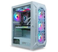 ViprTech Ghost 4.0 Liquid-Cooled PC - AMD Ryzen 7 (16-LCore 4.4Ghz), RTX 4060 Ti 8GB, 32GB DDR4 3200, 1TB NVMe SSD, VR-Ready, Streaming, WiFi, RGB, Win 11, Gaming Desktop Computer White