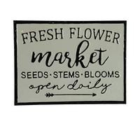 VIPSSCI Metal Fresh Flower Market Sign Vintage Garden Wall Mounted Plaque Wall Art
